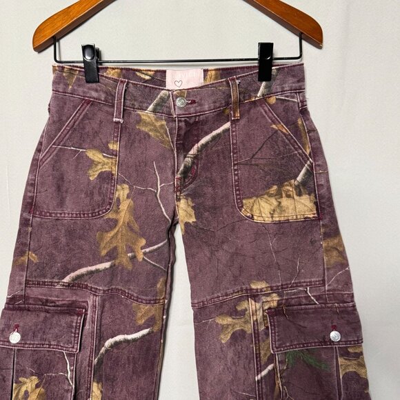 REVICE Purple Cargo Flare Jeans - Picture 3 of 15